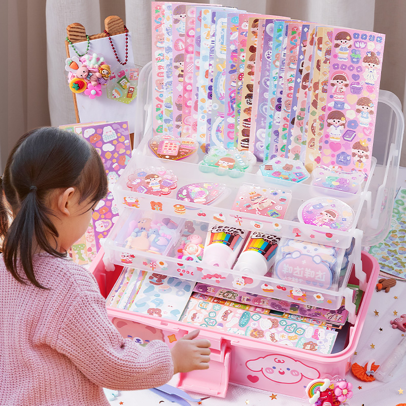奶油胶咕卡套装女童手工diy材料制作粘贴6岁儿童玩具女孩生日礼物