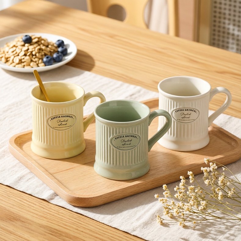 大容量燕麦杯早餐杯带勺陶瓷杯子可微波马克杯高颜值水杯牛奶杯,餐饮具,马克杯,淘宝优惠券,粉丝福利购,淘宝优惠卷