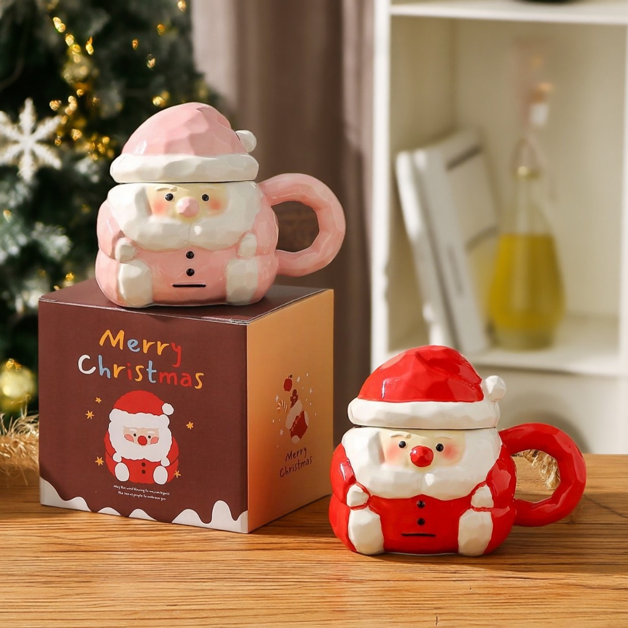 创意圣诞节陶瓷杯可爱立体圣诞