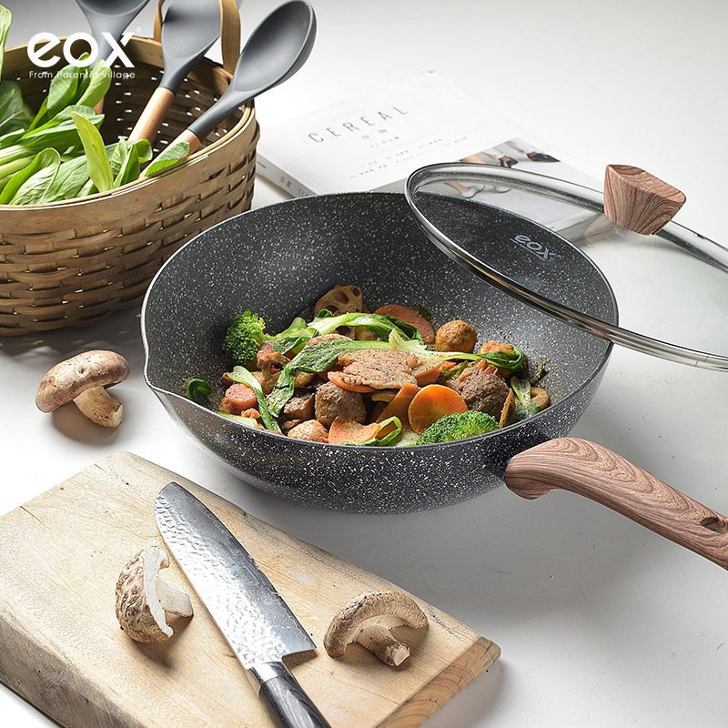 eox麦饭石不粘锅炒锅家用平底炒菜锅多功能电磁炉锅具燃气灶适用在类目 厨房/烹饪用具, 烹饪用具, 锅具/煲/烧水壶, 炒锅中 - 来自Buy2taobao.com提供专业的淘宝代购服务