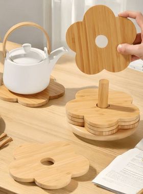 实木隔热垫家用防烫餐桌垫圆形砂锅垫杯垫碗垫盘子垫菜垫子防热垫