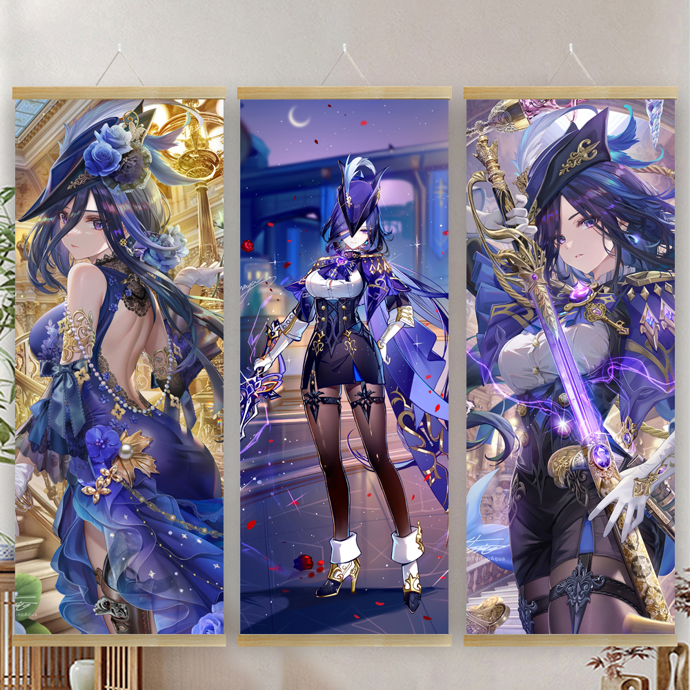 秉烛狝影克洛琳德挂画超大装饰卡通周边定做照片卷轴挂画情侣网红图片
