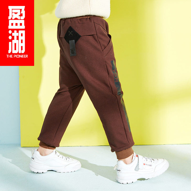 盈湖幼童冬季儿童羽绒裤男童外穿加厚中大童弹力小脚长裤休闲裤子