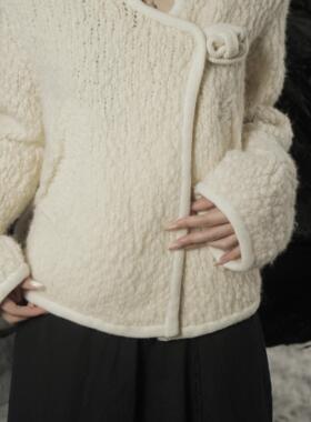 MQ｜MACQNF29283时尚潮流盘扣小香风大肚羊毛开衫外套女