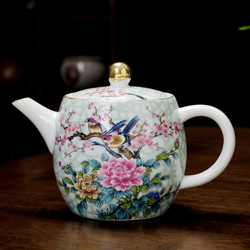 陶瓷仿手绘功夫茶壶单品