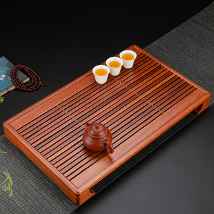 花梨木功夫茶盘镂空沥水茶海茶台家用蓄排双用盘实木茶桌茶具托盘