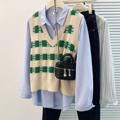 毛衣新款 针织马甲法式 外搭坎肩背心复古韩版 马夹