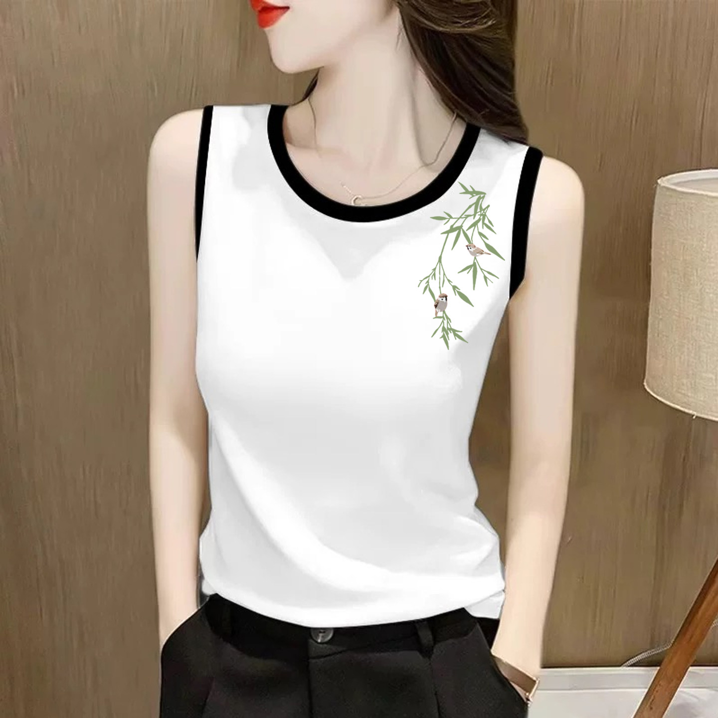 反季清仓~时尚撞色纯棉内搭打底衫女背心宽松外穿无袖T恤百搭上衣,女装/女士精品,大码内搭,淘宝优惠券,粉丝福利购,淘宝优惠卷