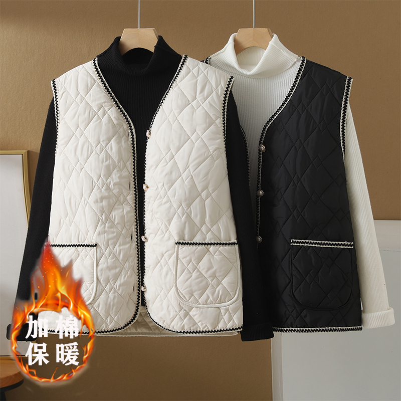 小香风轻薄羽绒棉服马甲上衣外套