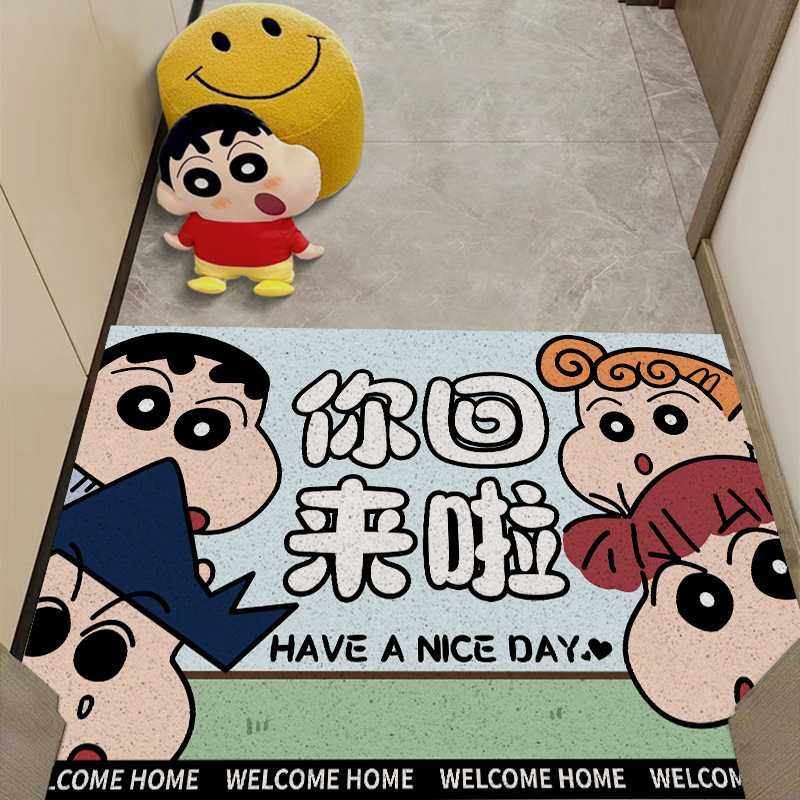 卡通蜡笔小新入户门地垫进门丝圈脚垫玄关门口耐脏可裁剪PVC门垫,居家布艺,入户地垫,淘宝优惠券,粉丝福利购,淘宝优惠卷