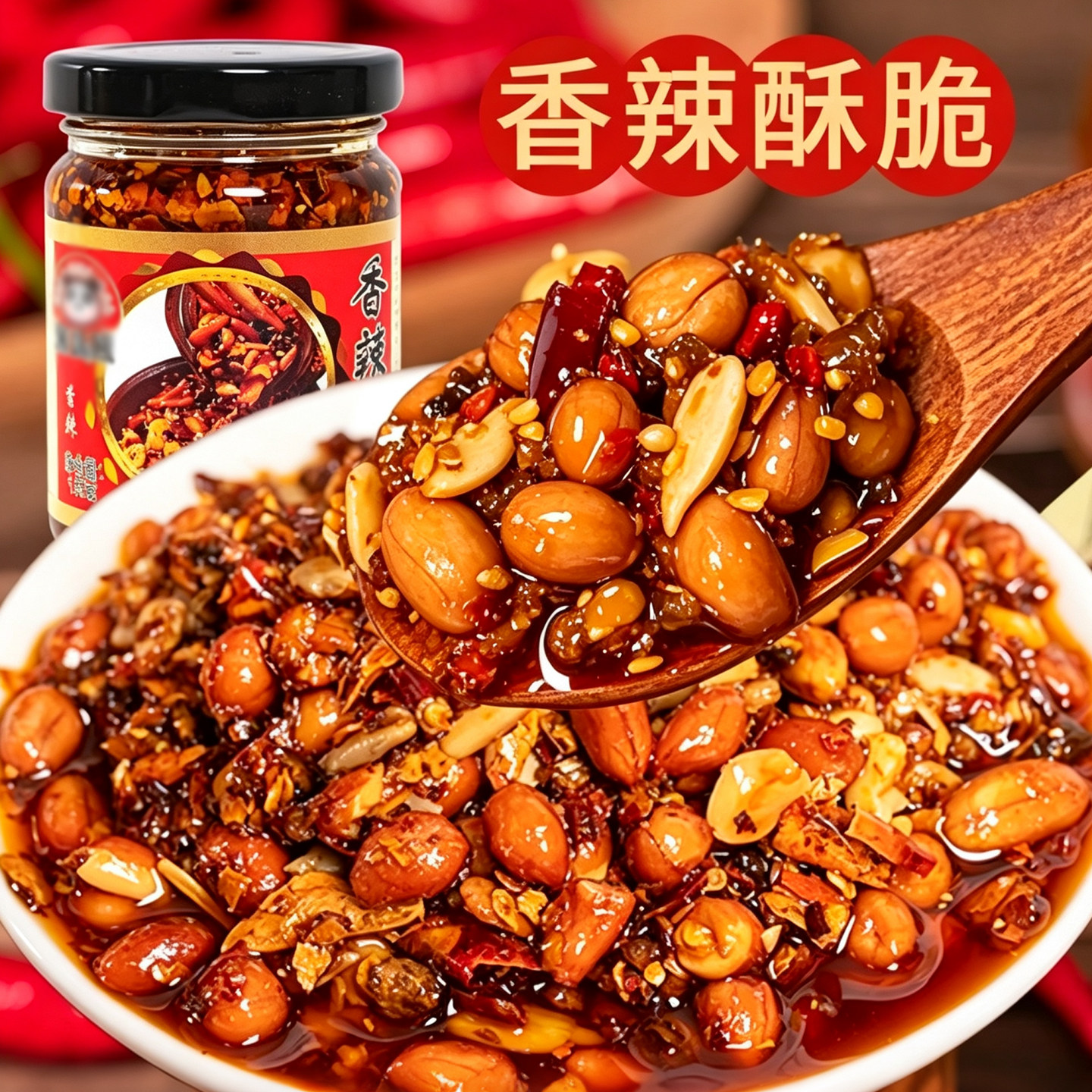 香辣脆香酥油辣子拌饭拌面辣椒酱图片