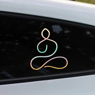 佛度有缘人贴纸个性创意镭射反光车贴纸车身外观线条电动车拉花贴