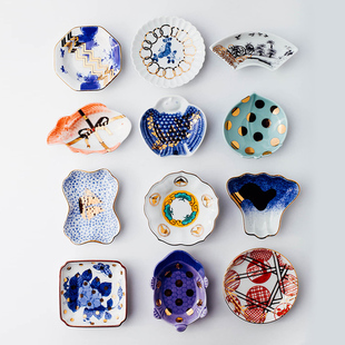 日本Amabro有田烧描金手绘陶瓷小碟子调味碟蘸料 豆皿酱油碟 日式