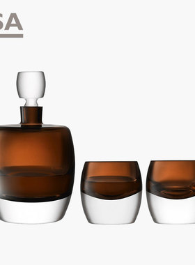 英国LSA水晶威士忌酒杯酒樽礼盒轻奢酒具套装 复古洋酒杯烈酒杯