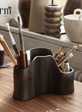 丹麦Ferm Living桌面收纳盘钥匙托盘玄关置物盘分格收纳盒 纸巾架