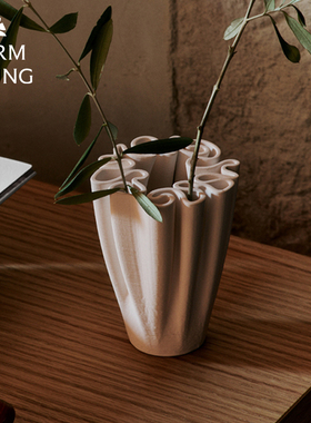 丹麦Ferm Living陶艺迷宫3D打印花瓶餐桌鲜花插花器装饰客厅摆件