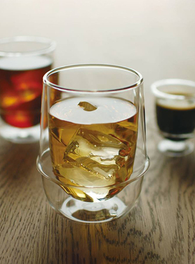 日本Kinto Kronos原创双层玻璃杯子隔热咖啡杯茶杯防烫水杯啤酒杯