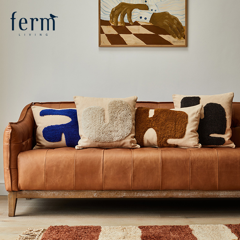 丹麦FermLiving北欧簇绒抱枕