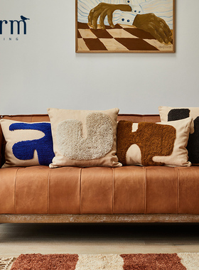 丹麦进口Ferm Living北欧簇绒抱枕客厅沙发长条靠垫床头靠枕护腰