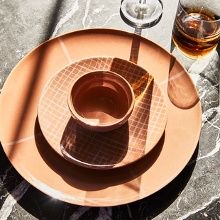 比利时Serax陶瓷西餐盘设计师款 家用创意格纹甜品盘子深盘椭圆盘