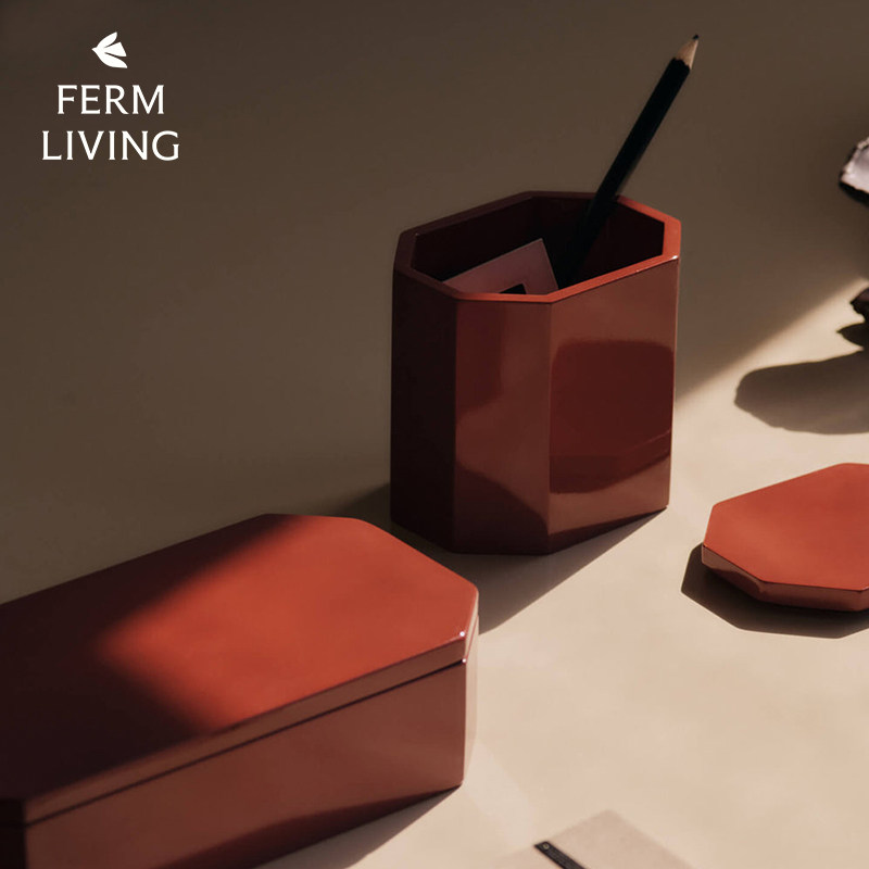 丹麦Ferm Living Nova储物盒桌面收纳盒笔筒化妆盒首饰盒