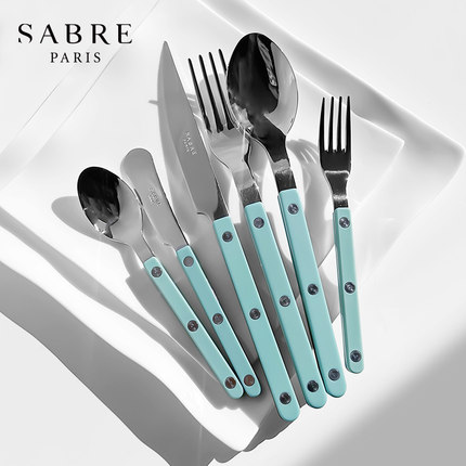 法国Sabre Paris不锈钢西餐餐具刀叉勺三件套咖啡勺黄油刀甜品叉
