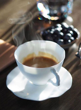 比利时进口Serax 不规则白色骨瓷咖啡杯 意式拉花杯碟套装 拿铁杯