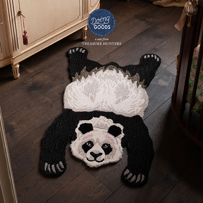 熊猫地毯手工羊毛地垫客厅门垫