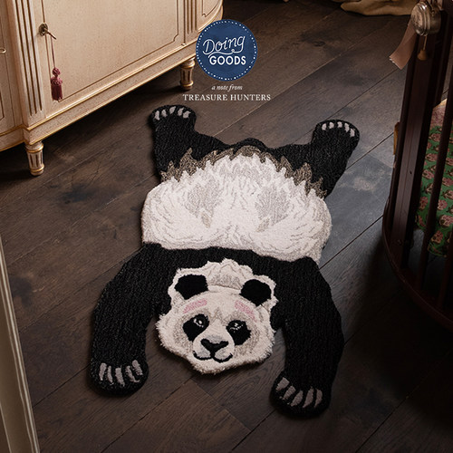 荷兰Doing Goods童趣熊猫地毯手工羊毛地垫动物狮子客厅卧室门垫