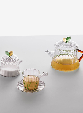 意大利Ichendorf玻璃茶壶下午茶杯碟Greenwood茶勺绿野仙踪奶罐
