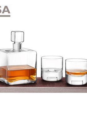 英国LSA Cask酒具套装威士忌酒杯酒樽醒酒器闻香杯玻璃洋酒杯托盘