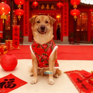 农村土狗专用衣服2025新款加厚冬装中型犬冬季服装狗狗东北大花袄