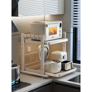 日本进口MUJIΕ电饭煲置物架厨房多功能放烤箱锅架台面抽拉式微波