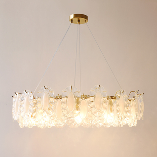 5063裙边玻璃简约卧室客厅房奶白风格 设计吊灯