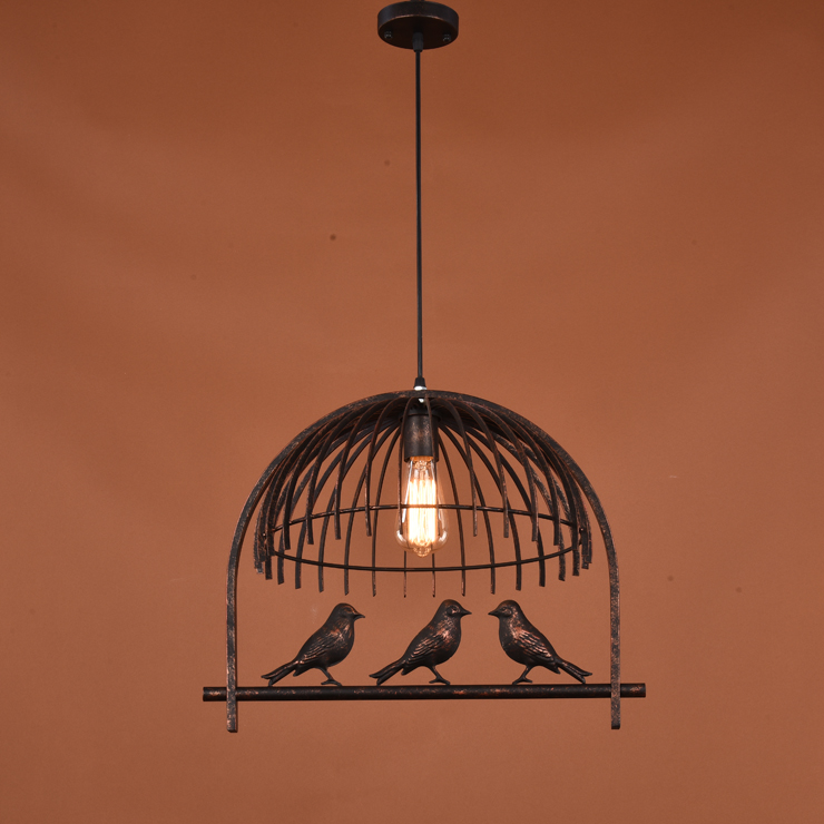 美式loft工业风吊灯吧台鸟笼植物创意个性北欧艺术复古餐厅怀旧灯