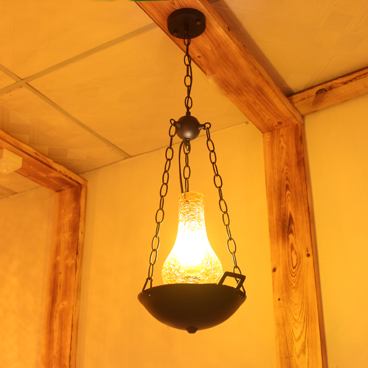 中式复古地中海铁艺吊灯餐厅灯过道灯仿古个性创意阳台灯酒吧灯具