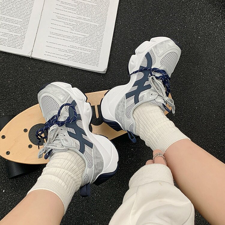 小个子增高厚底透气老爹鞋女款