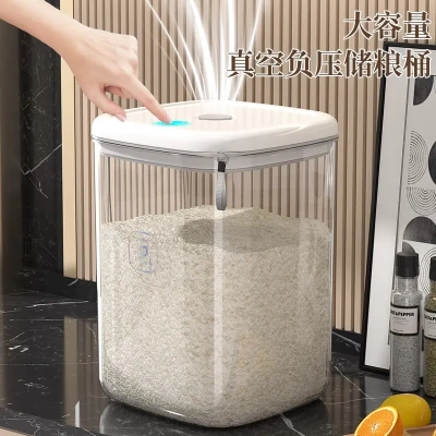 电动吸真空米桶厨房家用食品级防虫防潮米箱密封大容量智能储粮桶
