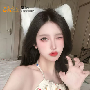 猫耳朵发夹仿真兽耳狐狸耳猫咪头饰日系可爱毛绒发箍发饰扮演