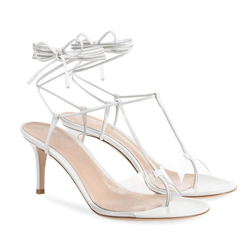 新款 跨境时装凉鞋欧美绑带PVC细跟女鞋大码外贸sandals women