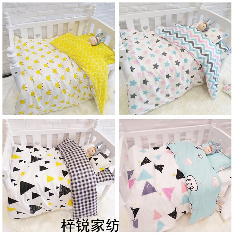 Bộ đồ giường trẻ em cotton có thể tháo rời mẫu giáo chăn ba mảnh sáu mảnh chăn bé với lõi cá voi nhỏ - Giường trẻ em / giường em bé / Ghế ăn xe nhún cho bé