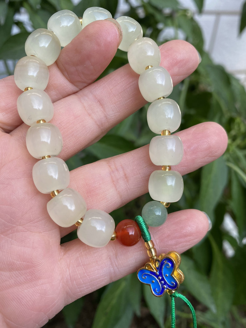 阿富汗玉老型珠手链手串女款手链