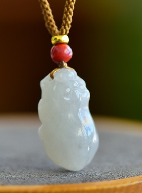 天然和田玉青海料烟紫色玉貔貅吊坠男女玉石招财玉佩玉坠挂件项链