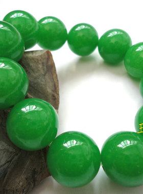 天然马来玉翠绿色大气手串