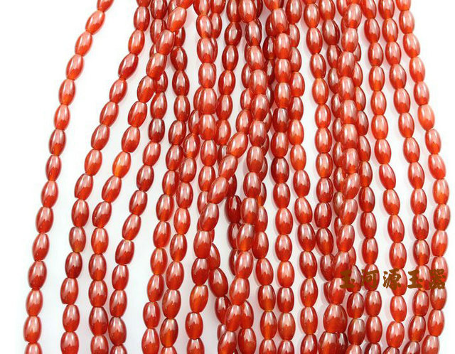 纯天然巴西红玛瑙散珠子鼓珠串珠小米珠DIY手工天然水晶玉髓