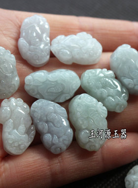 diy翡翠项链挂件玉珠子a货小吊坠