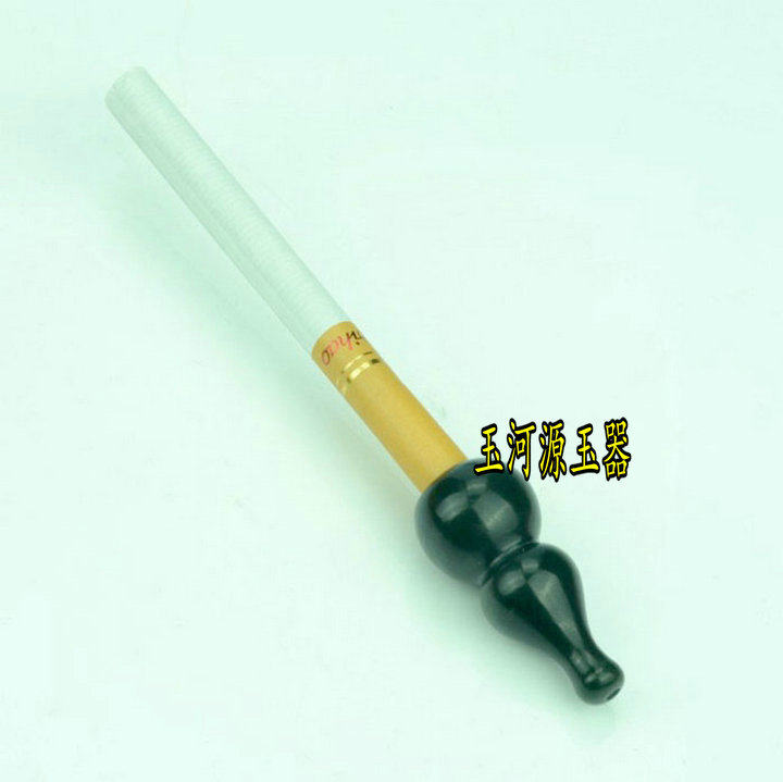 天然新疆和田玉青玉葫芦卫生烟嘴 腰坠腰挂男女款玉器包坠DIY配件