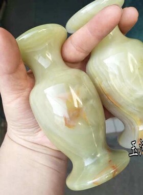 天然玉石花瓶阿富汗酒柜风水摆件