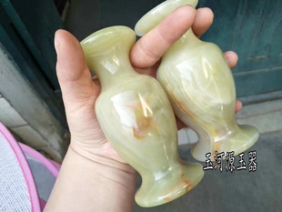 天然玉石花瓶阿富汗青玉 巴玉平安吉祥玄关酒柜礼品摆件包邮