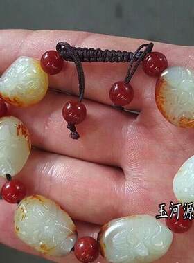 天然罗汉头手串男女款新疆和田玉